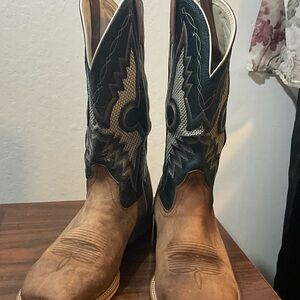 Men's Brown and Black Western Boots